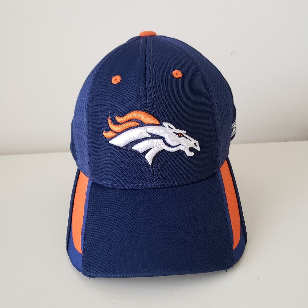 Reebok Denver Broncos Adjustable Strapback Hat Cap Stretch Logo NFL Blue